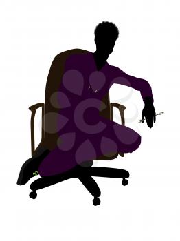 Royalty Free Clipart Image of a Man in a Chair