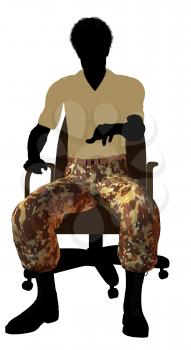 Royalty Free Clipart Image of a Soldier