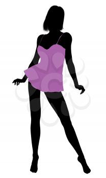 Royalty Free Clipart Image of a Woman in Lingerie