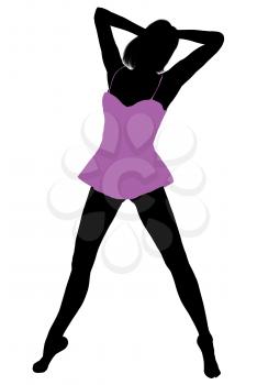 Royalty Free Clipart Image of a Woman in Lingerie