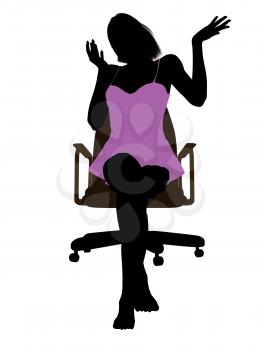 Royalty Free Clipart Image of a Woman in a Chair