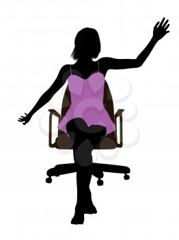 Royalty Free Clipart Image of a Woman in a Chair