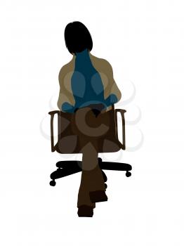 Royalty Free Clipart Image of a Woman in a Chair