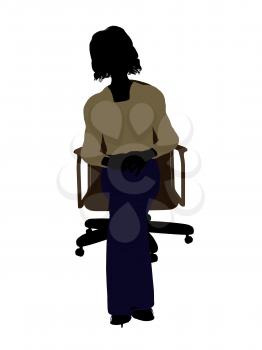 Royalty Free Clipart Image of a Woman in a Chair