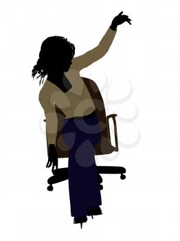 Royalty Free Clipart Image of a Woman in a Chair