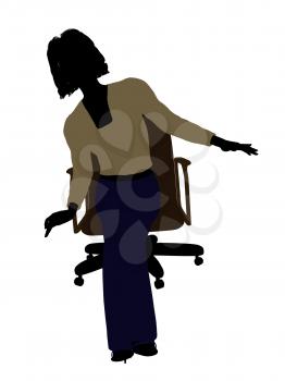 Royalty Free Clipart Image of a Woman in a Chair