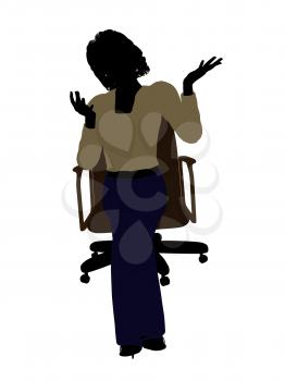 Royalty Free Clipart Image of a Woman in a Chair