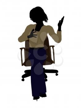 Royalty Free Clipart Image of a Woman in a Chair