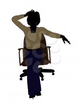 Royalty Free Clipart Image of a Woman in a Chair