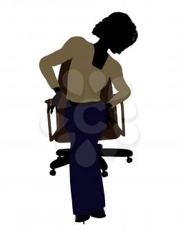 Royalty Free Clipart Image of a Woman in a Chair