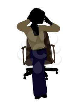 Royalty Free Clipart Image of a Woman in a Chair