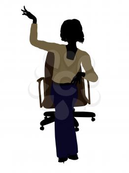 Royalty Free Clipart Image of a Woman in a Chair