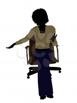 Royalty Free Clipart Image of a Woman in a Chair