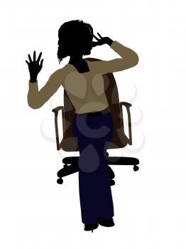 Royalty Free Clipart Image of a Woman in a Chair