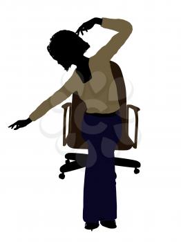 Royalty Free Clipart Image of a Woman in a Chair