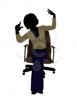 Royalty Free Clipart Image of a Woman in a Chair