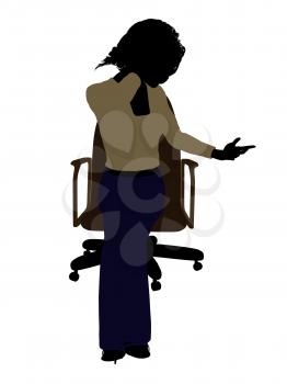 Royalty Free Clipart Image of a Woman in a Chair