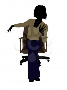 Royalty Free Clipart Image of a Woman in a Chair