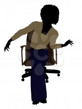 Royalty Free Clipart Image of a Woman in a Chair