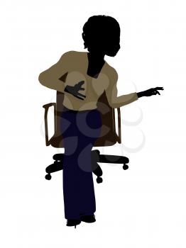 Royalty Free Clipart Image of a Woman in a Chair