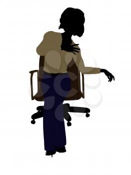 Royalty Free Clipart Image of a Woman in a Chair