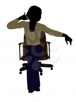 Royalty Free Clipart Image of a Woman in a Chair