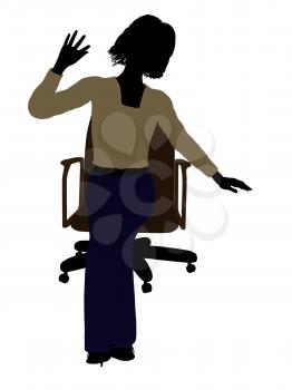 Royalty Free Clipart Image of a Woman in a Chair