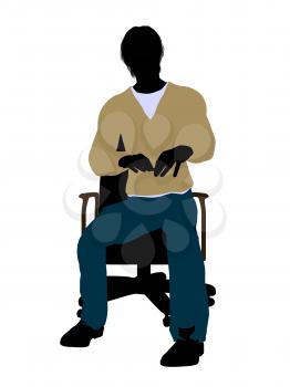 Royalty Free Clipart Image of a Man in a Chair