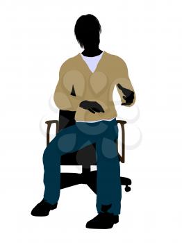 Royalty Free Clipart Image of a Man in a Chair