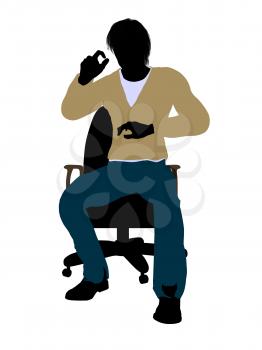 Royalty Free Clipart Image of a Man in a Chair