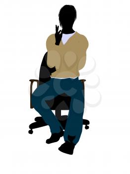 Royalty Free Clipart Image of a Man in a Chair