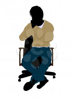 Royalty Free Clipart Image of a Man in a Chair