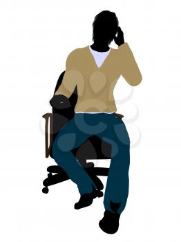 Royalty Free Clipart Image of a Man in a Chair