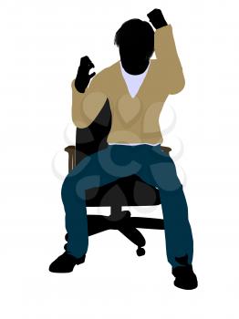 Royalty Free Clipart Image of a Man in a Chair