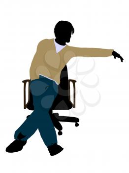 Royalty Free Clipart Image of a Man in a Chair