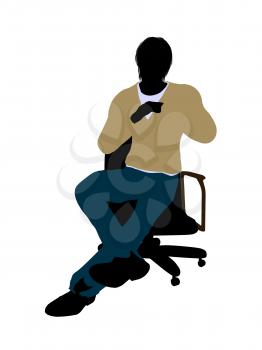 Royalty Free Clipart Image of a Man in a Chair