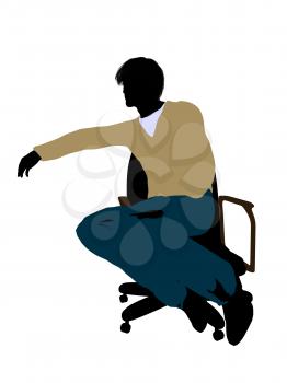 Royalty Free Clipart Image of a Man in a Chair