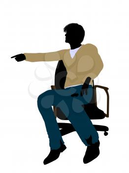 Royalty Free Clipart Image of a Man in a Chair