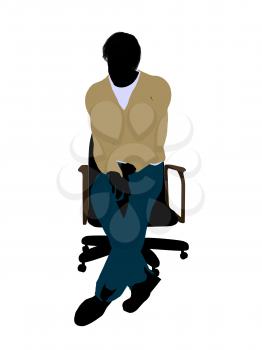 Royalty Free Clipart Image of a Man in a Chair