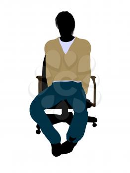 Royalty Free Clipart Image of a Man in a Chair