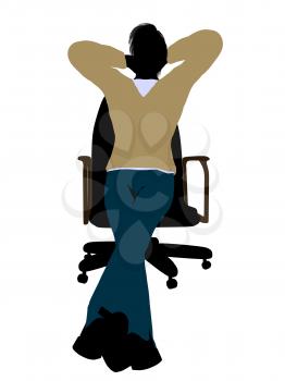 Royalty Free Clipart Image of a Man in a Chair