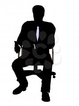 Royalty Free Clipart Image of a Man in a Chair