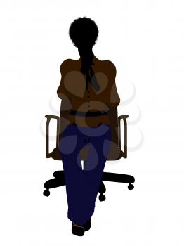 Royalty Free Clipart Image of a Woman in an Office Chair