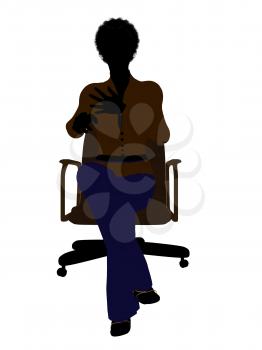 Royalty Free Clipart Image of a Woman in an Office Chair