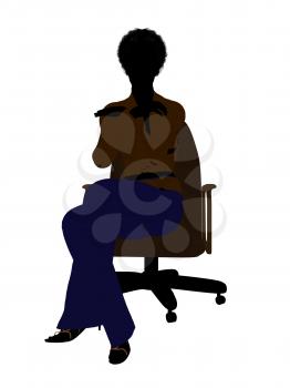 Royalty Free Clipart Image of a Woman in an Office Chair