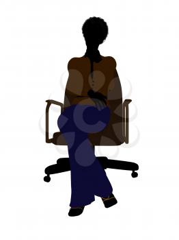 Royalty Free Clipart Image of a Woman in an Office Chair