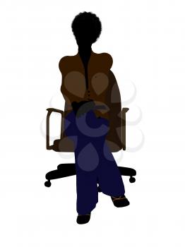 Royalty Free Clipart Image of a Woman in an Office Chair