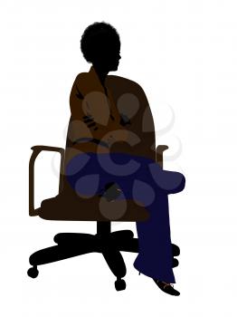 Royalty Free Clipart Image of a Woman in an Office Chair