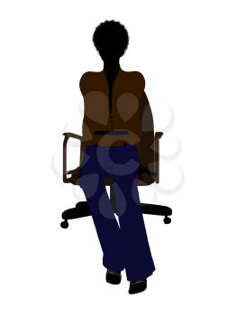 Royalty Free Clipart Image of a Woman in an Office Chair