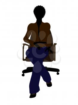 Royalty Free Clipart Image of a Woman in an Office Chair